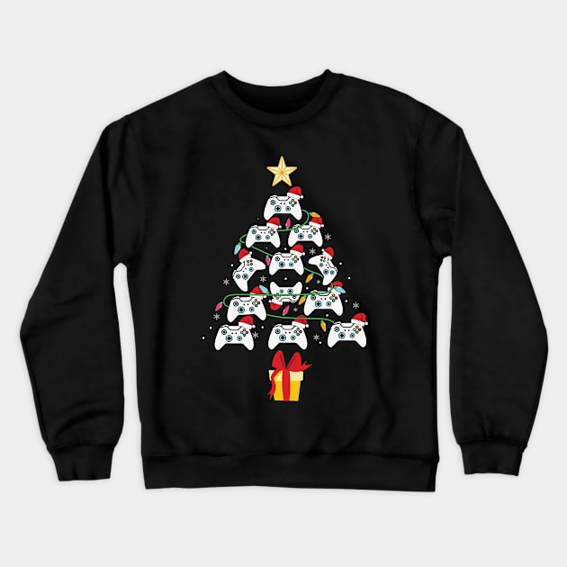 Gaming Christmas Tree Crewneck Sweatshirt by MZeeDesigns